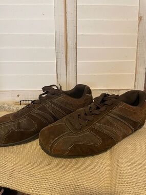 Perry Ellis Dark Brown Suede Lace-Up Sneakers